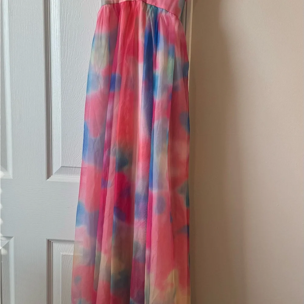 NWT Women multi color V neck maxi dress SIZE M - Picture 5 of 8